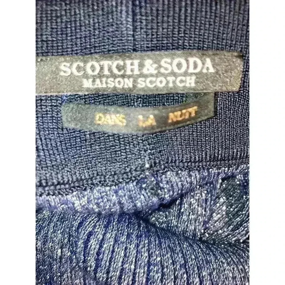 Scotch & Soda Flared Lurex Pants High Rise Metallic Knit Stretch Size S - Picture 7 of 12